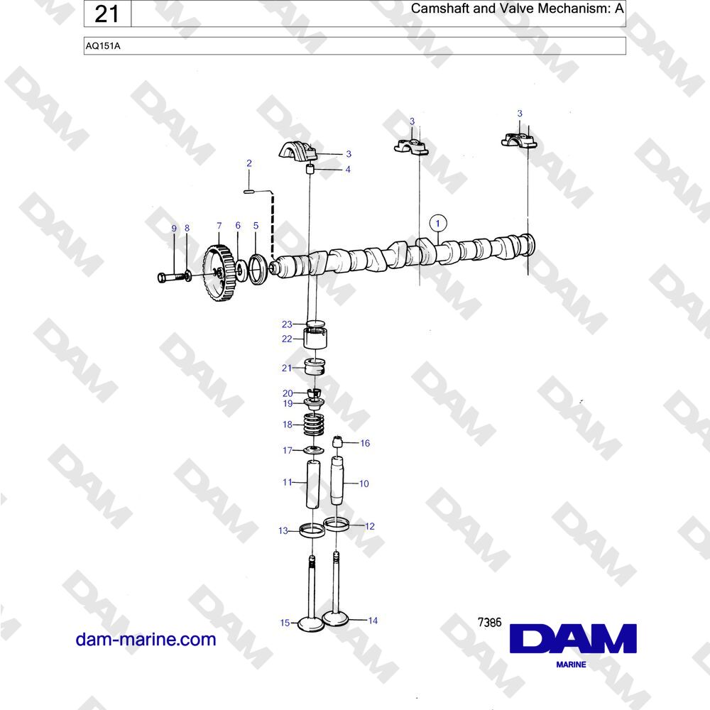 Spare parts and exploded views for Volvo Penta AQ151 Spare parts and exploded views for Volvo Penta AQ151
